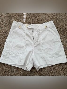 Maeve by Anthropologie White High-Rise Patch Pocket Shorts